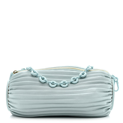 Loewe Lambskin Pleated Bracelet Pouch Chain Shoulder Bag Aquamarine 1 of 10