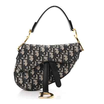Christian Dior Oblique Mini Saddle Bag Blue 1 of 12