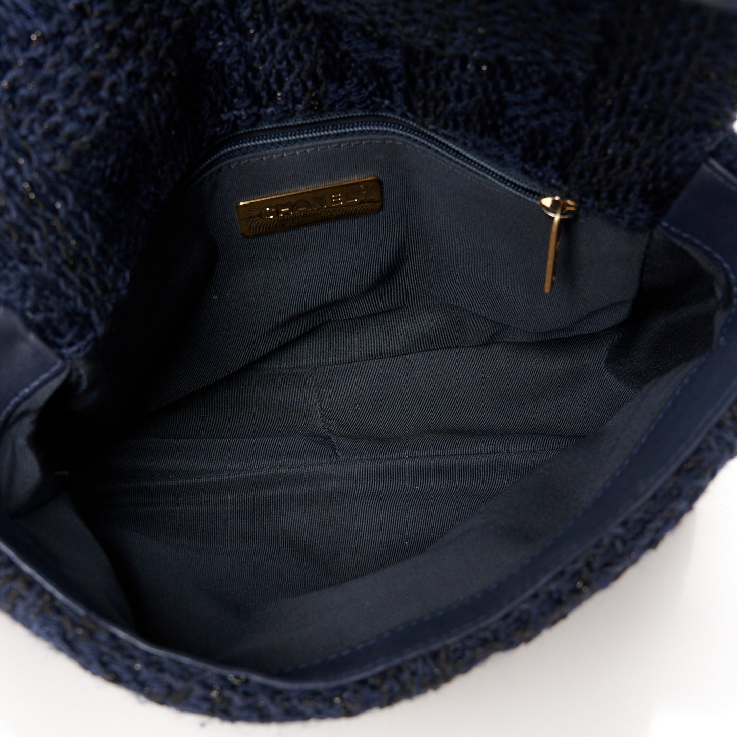 Tweed Quilted Medium Chanel 19 Flap Navy Blue Black