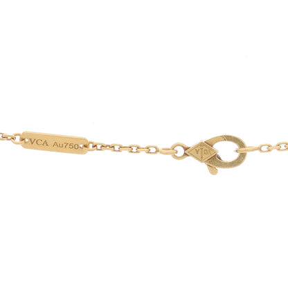 Van Cleef & Arpels 18k Yellow Gold Mother of Pearl Lucky Alhambra Butterfly Pendant Necklace 4 of 6
