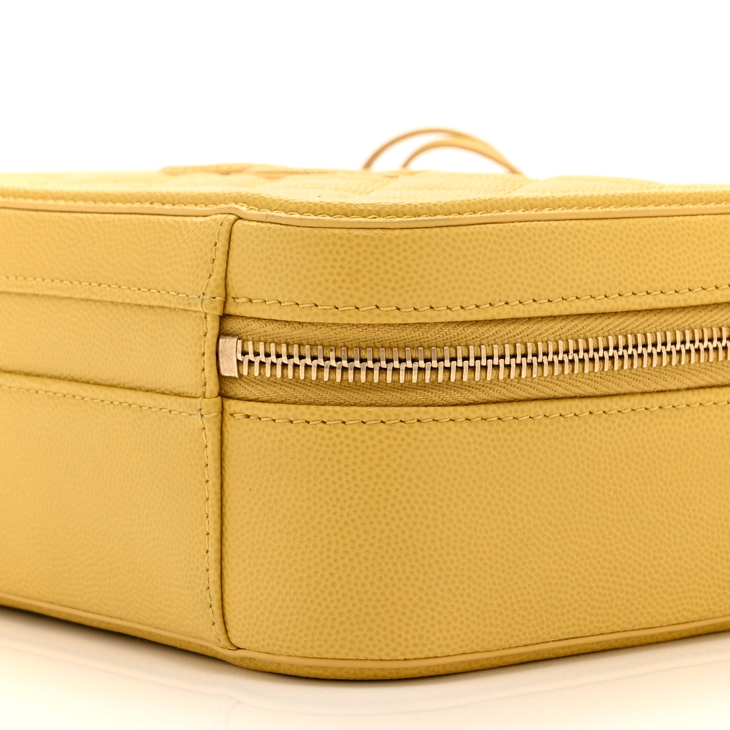 Caviar Quilted Medium CC Filigree Vanity Case Yellow