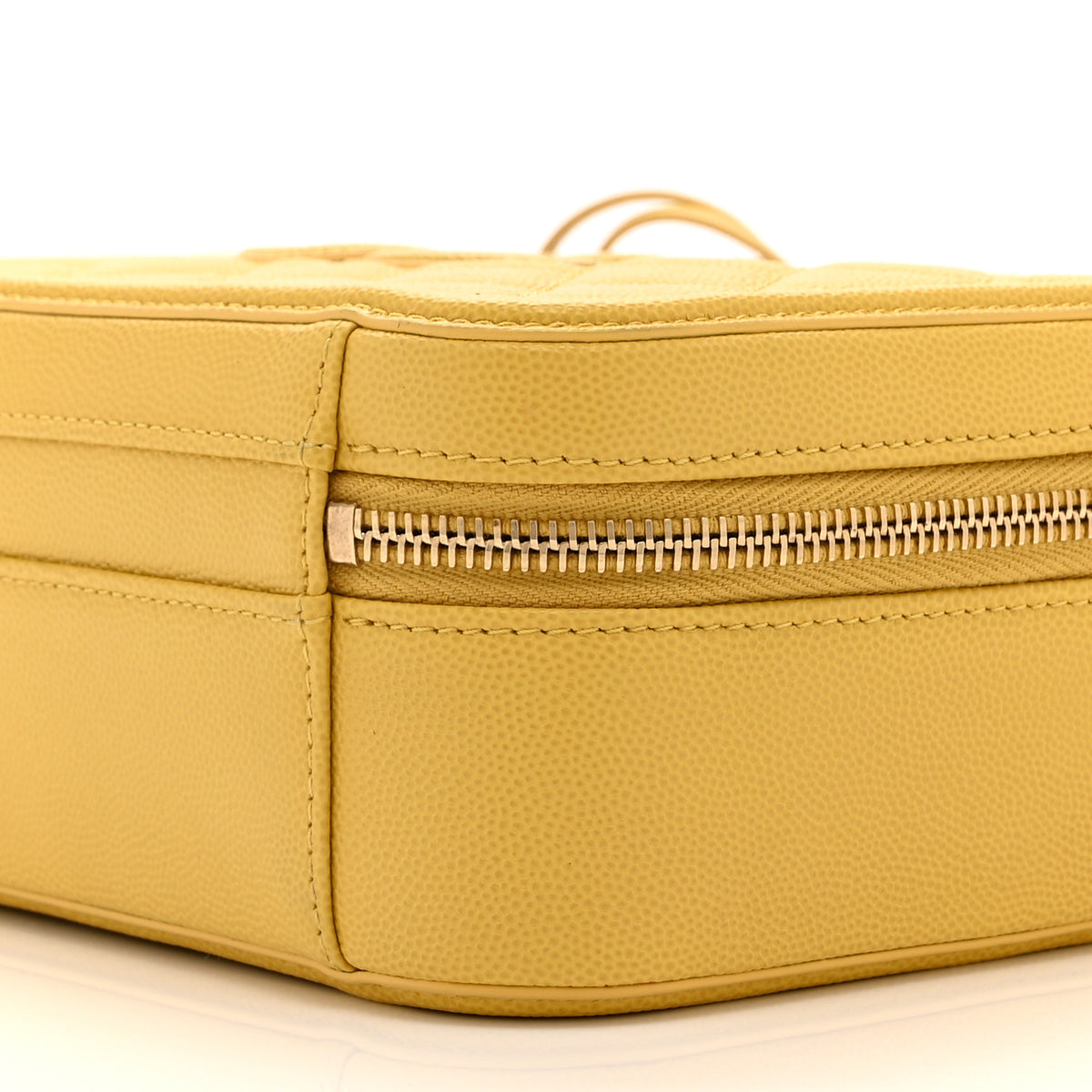 Chanel Caviar Quilted Medium CC Filigree Vanity Case Yellow 10 of 10