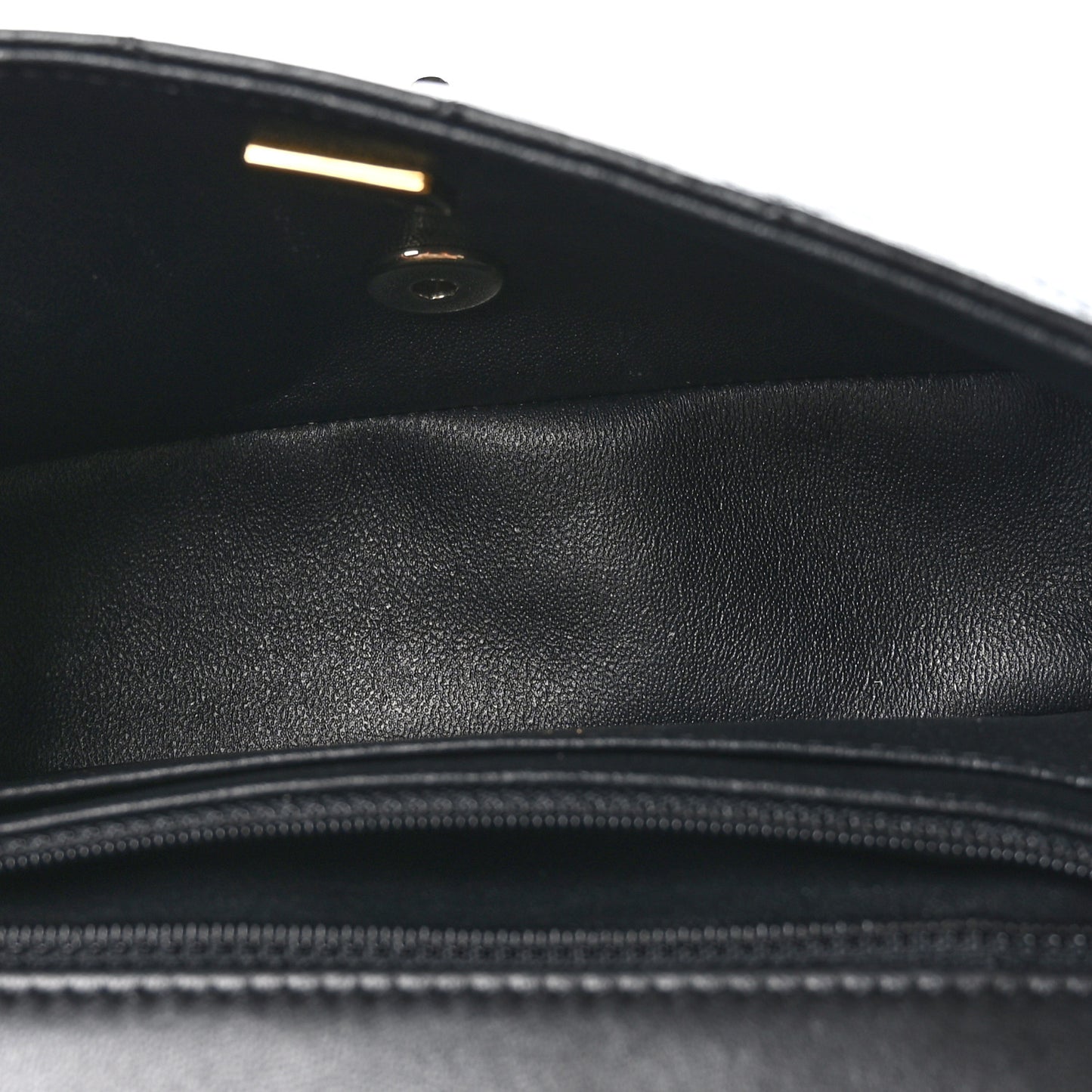 Lambskin Quilted Mini Rectangular Flap Black