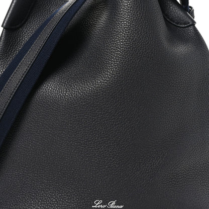 Loro Piana Grained Calfskin Large Bale Bag Navy Blue 8 of 12