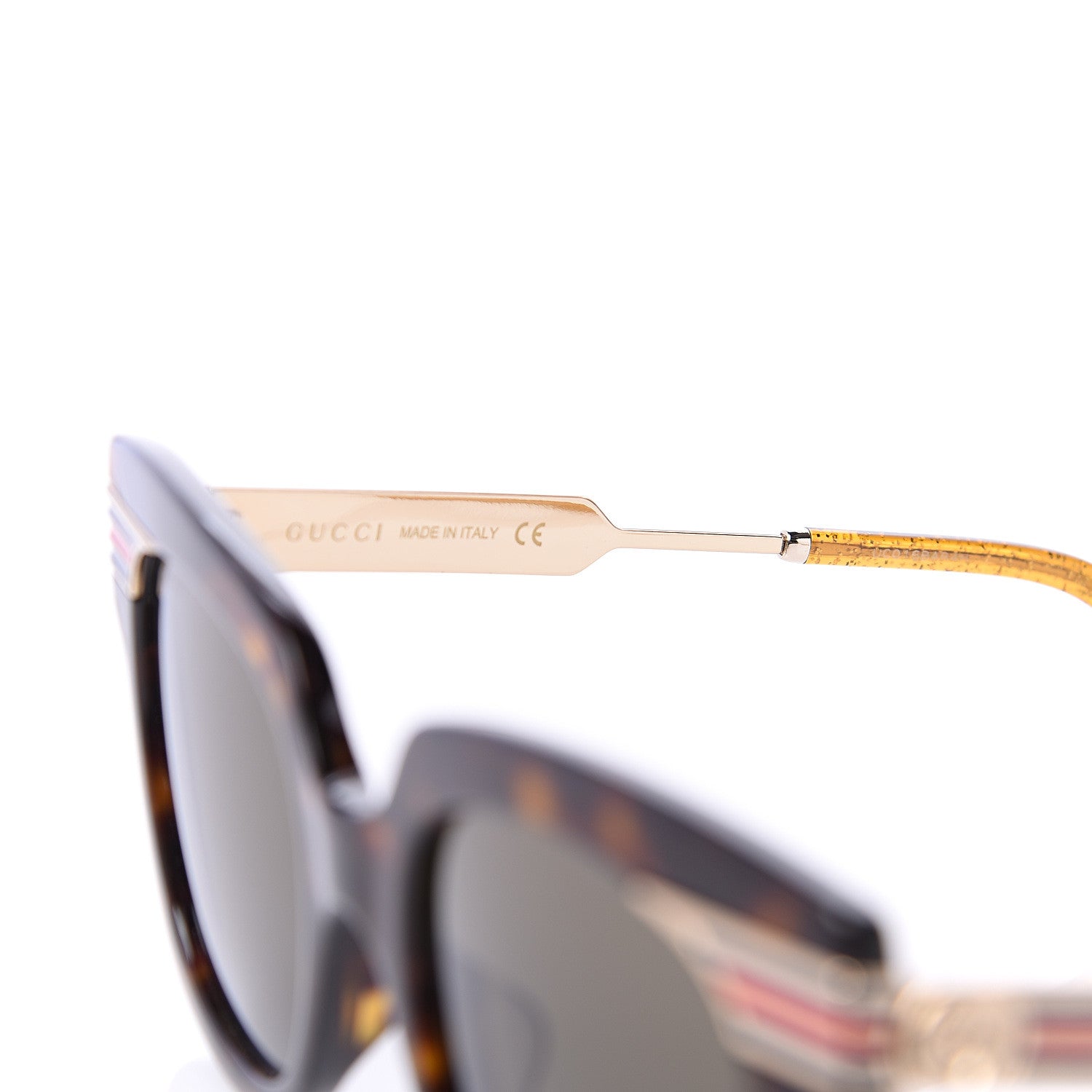 Gucci Acetate Square Frame Web GG0281SA Sunglasses Havana 6 of 6