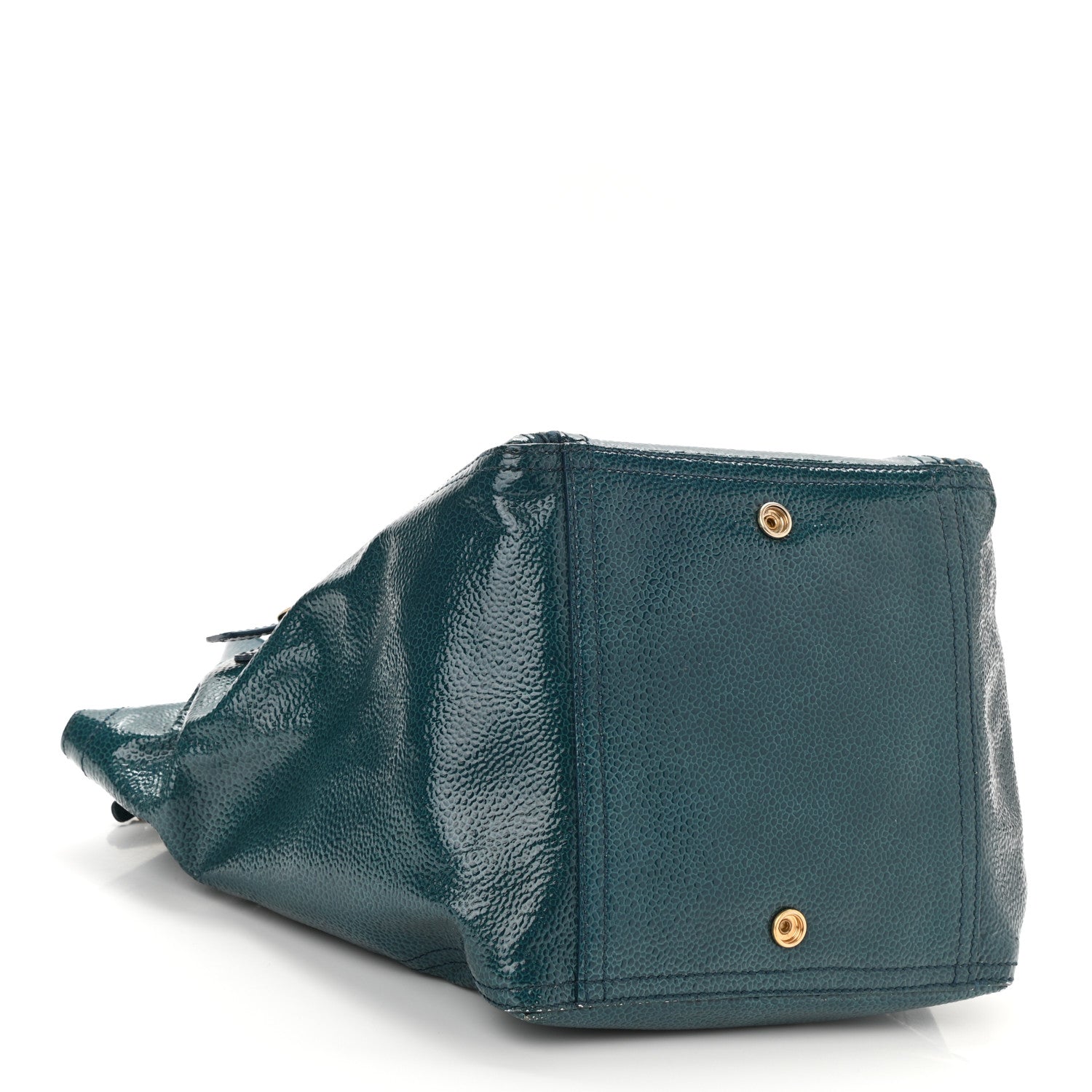 Saint Laurent Patent Small Downtown Tote Petrol Blue 4 of 8