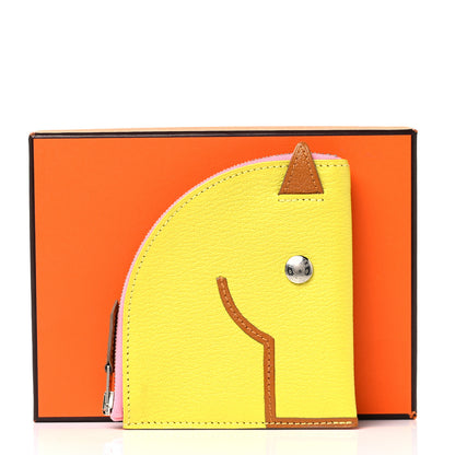 Hermes Chevre Mysore Paddock Change Purse Lime Caramel 9 of 9