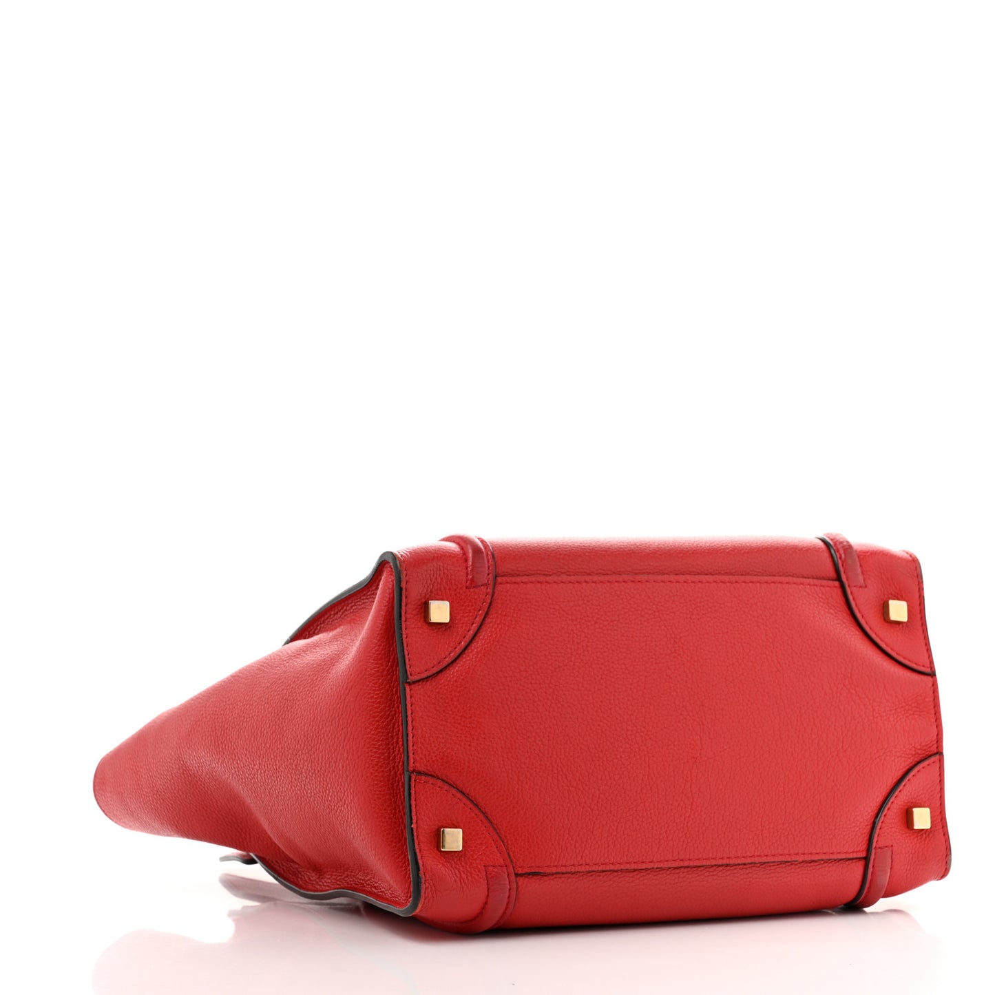 Drummed Calfskin Mini Luggage Coquelicot