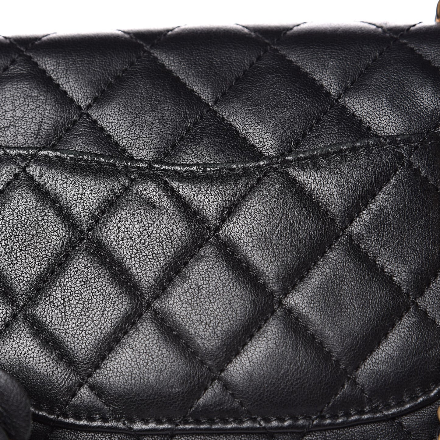 Lambskin Quilted Small Camellia Flower Flap Black