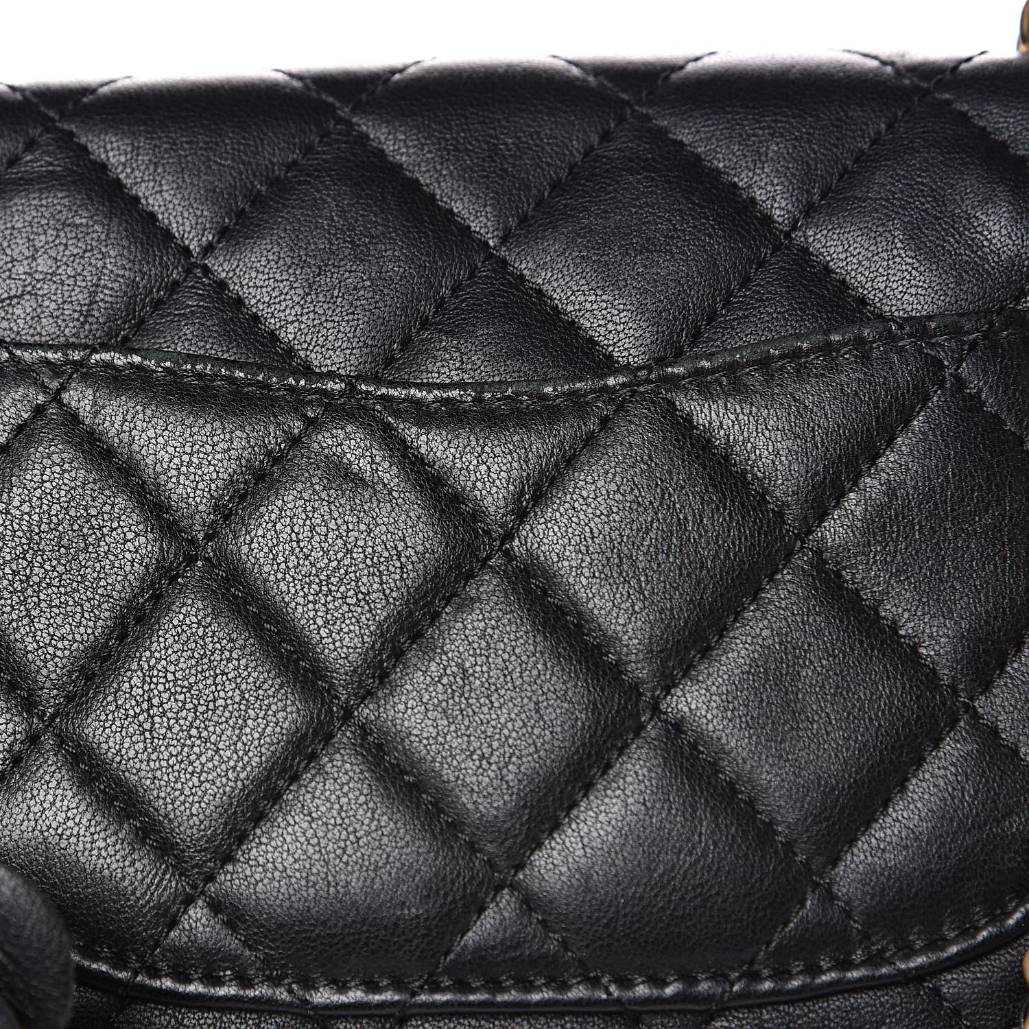 Chanel Lambskin Quilted Small Camellia Flower Flap Black 17 of 18