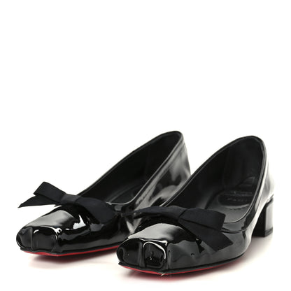 Christian Louboutin Patent Calfskin Mamaflirt 30mm Bow Pumps 39.5 Black 4 of 8