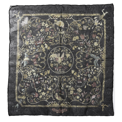 Hermes Silk Mousseline Pierres d'Orient et d'Occident Pocket Square 1 of 3