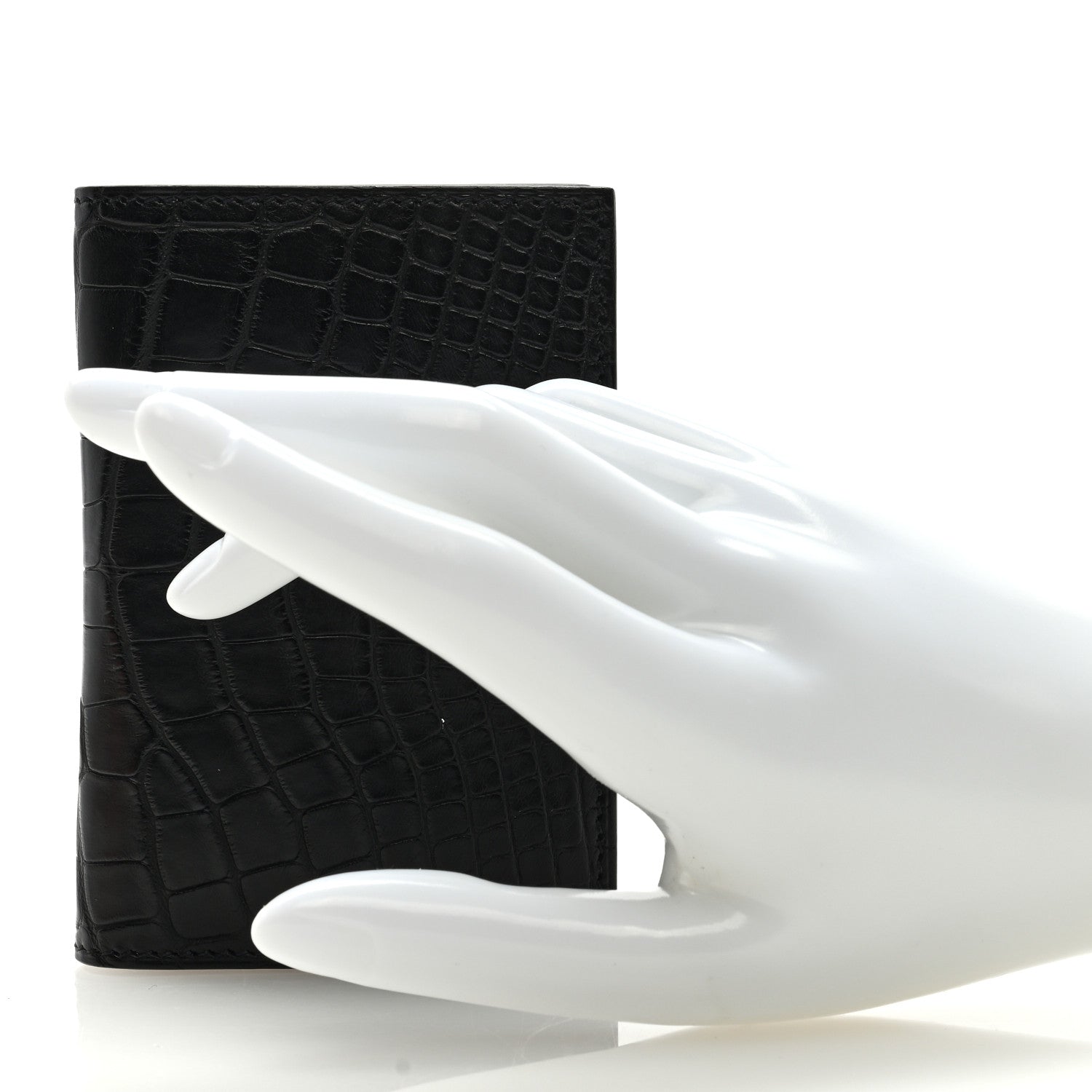 Hermes Matte Alligator MC2 Euclide Card Holder Black 2 of 6