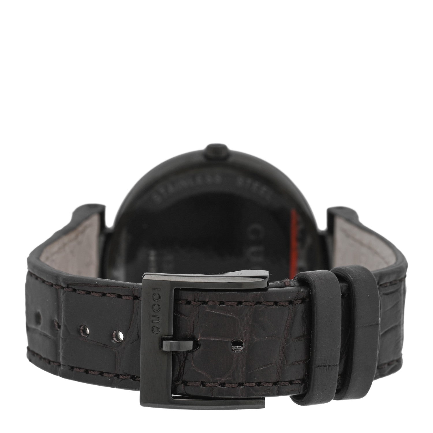 Gucci Stainless Steel Alligator 37mm Interlocking G Quartz Watch Black 3 of 5