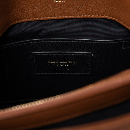 Saint Laurent Calfskin Matelasse Chevron Monogram Medium College Bag Brick 8 of 9