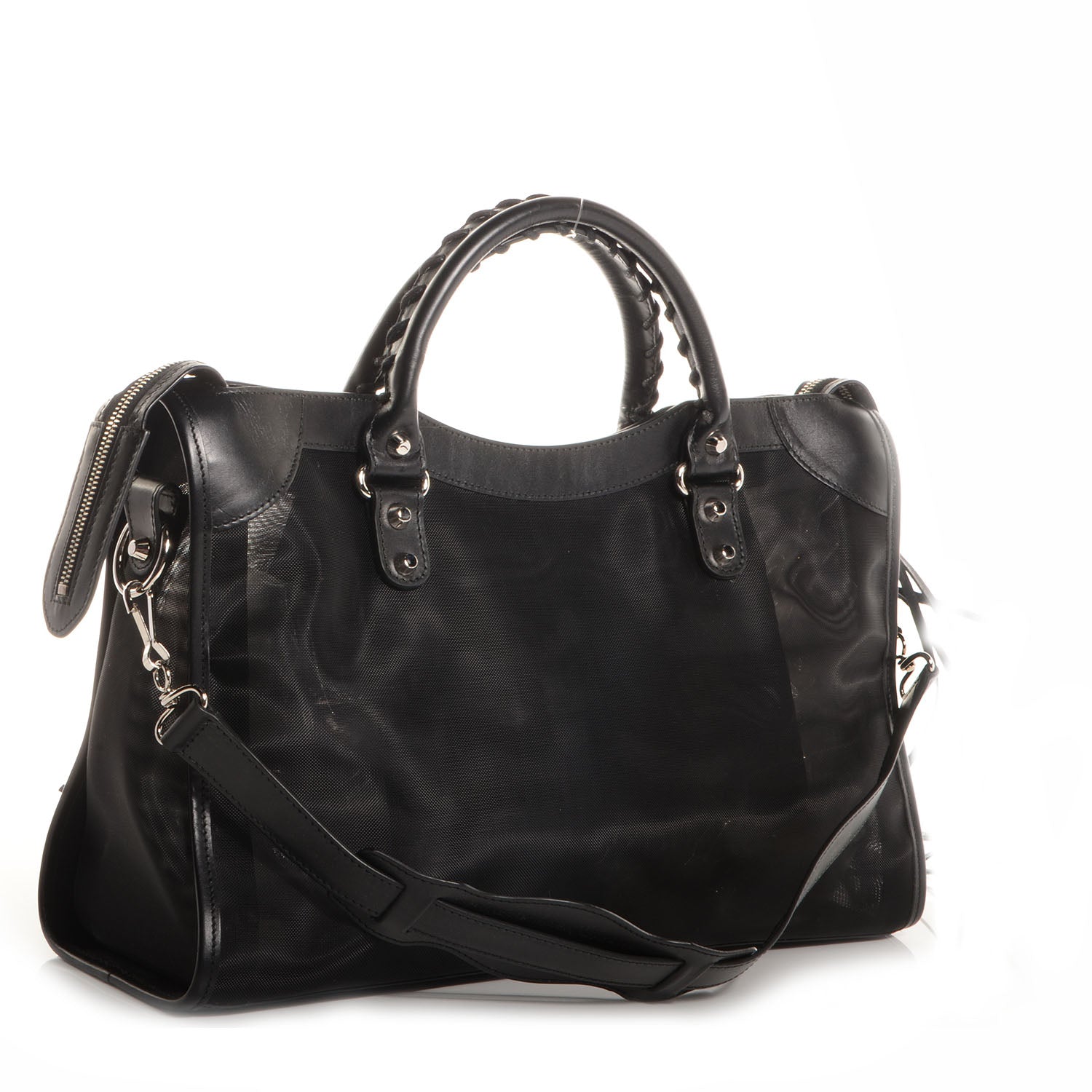 Balenciaga Calfskin Mesh City Black 3 of 11
