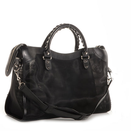 Balenciaga Calfskin Mesh City Black 3 of 11