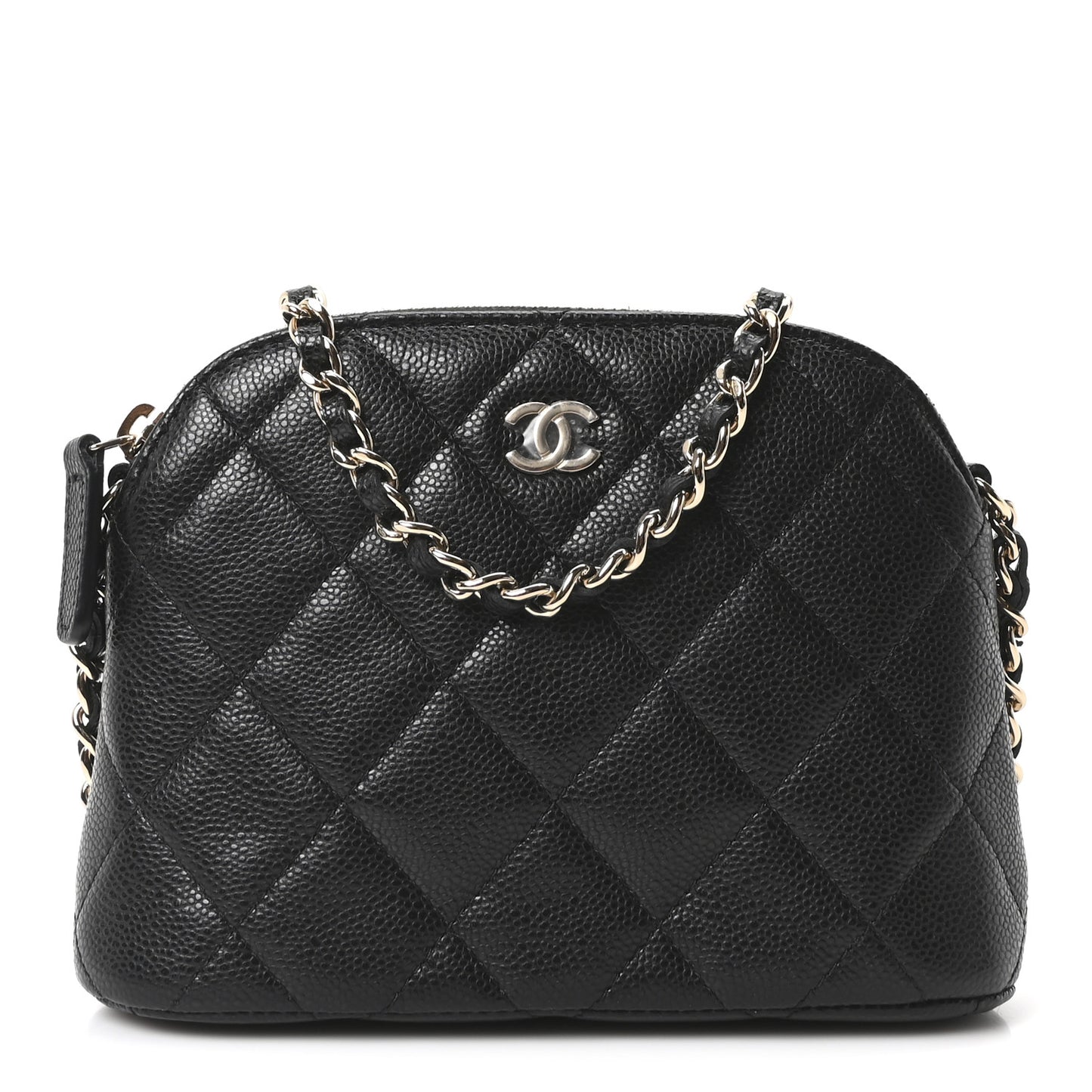 Caviar Quilted Classic Clutch With Chain Black