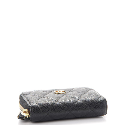 Chanel Caviar Quilted Zip Coin Purse Black 4 of 9