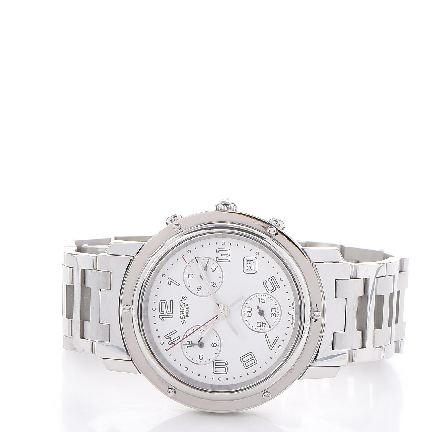 Hermes Stainless Steel 38mm Clipper Chronograph Quartz Watch 3 of 11