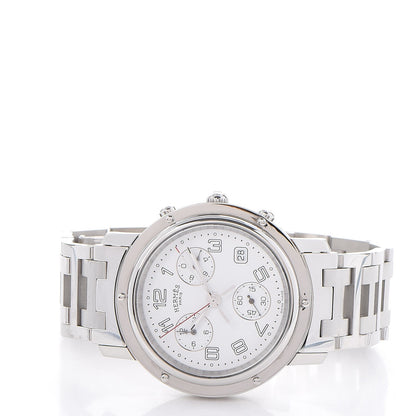 Hermes Stainless Steel 38mm Clipper Chronograph Quartz Watch 3 of 11