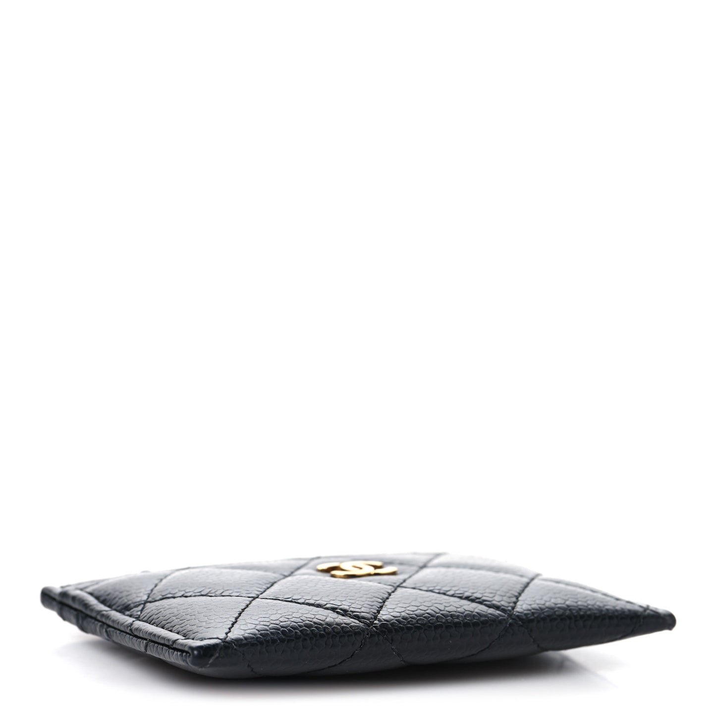 Caviar Quilted Card Holder Black