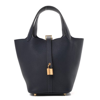 Hermes Taurillon Clemence Picotin Lock 18 PM Bleu Nuit 1 of 11