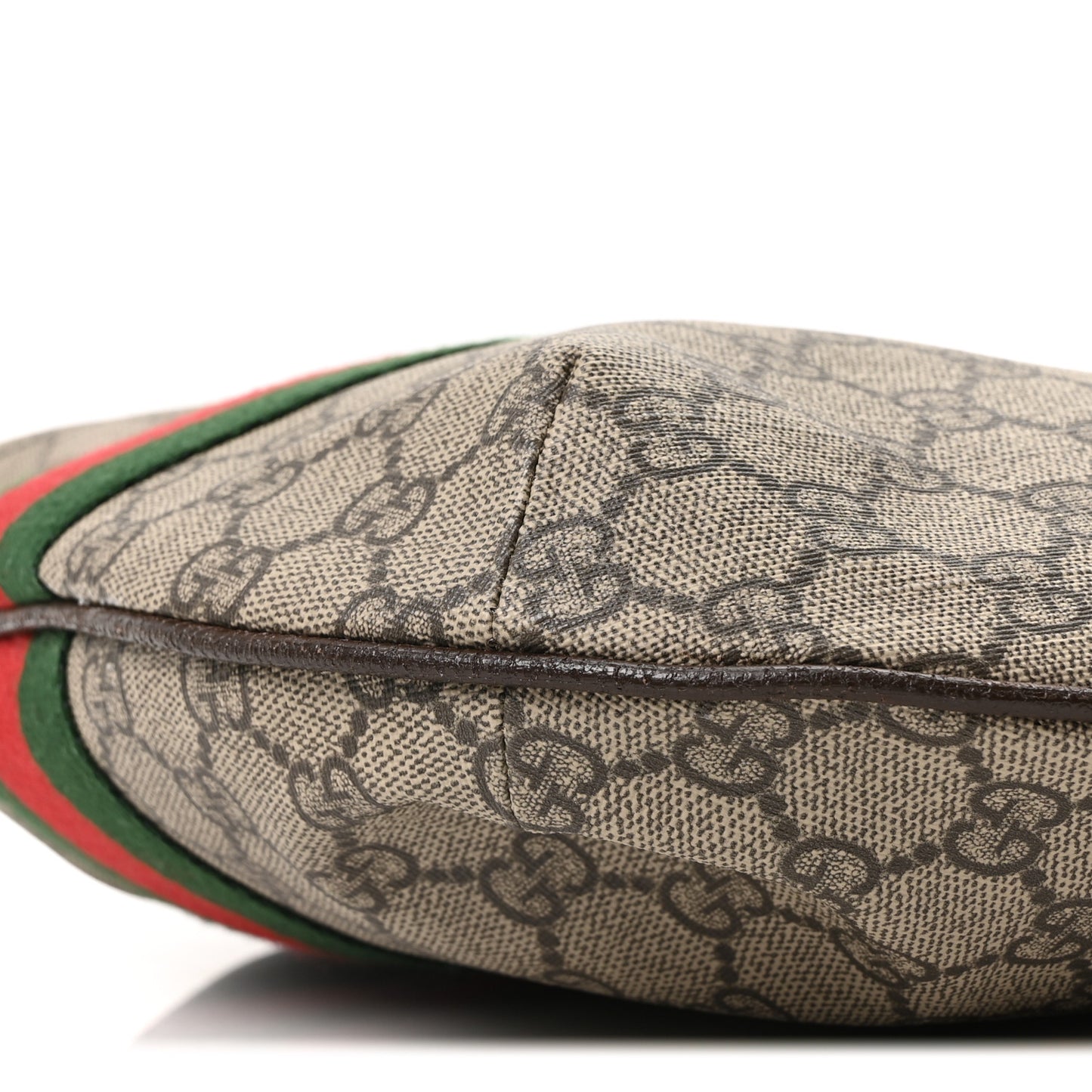 GG Supreme Monogram Web Small Ophidia Half Moon Hobo Brown