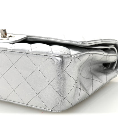 Chanel Metallic Lambskin Quilted Medium Double Flap Silver 9 of 11