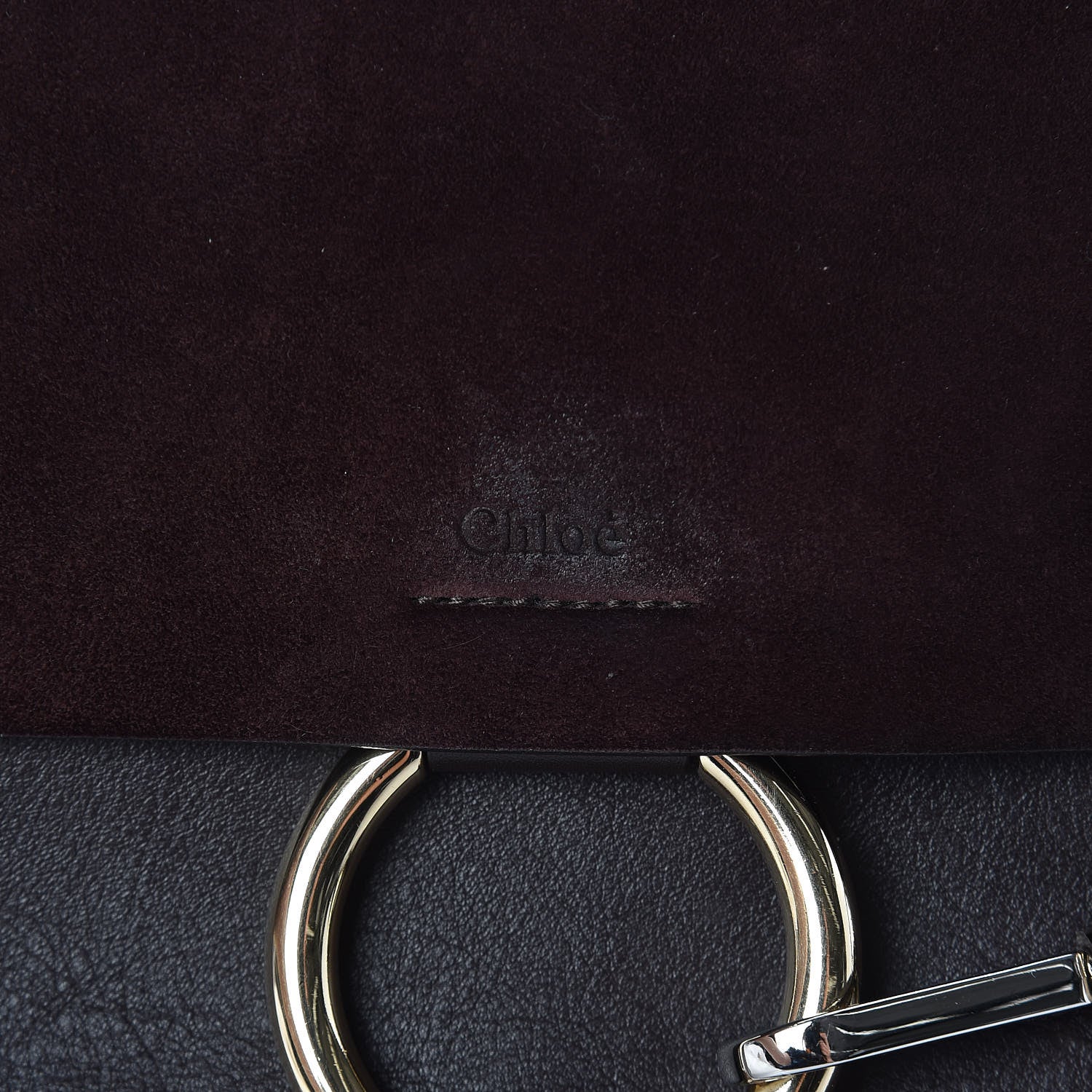Chloe Calfskin Suede Medium Faye Shoulder Bag Carbon Brown 9 of 14