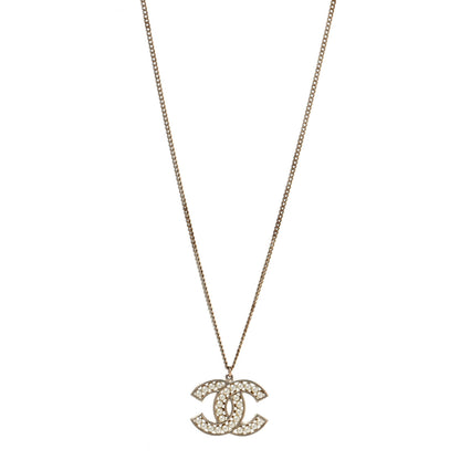 Chanel Pearl CC Pendant Necklace Gold 1 of 4