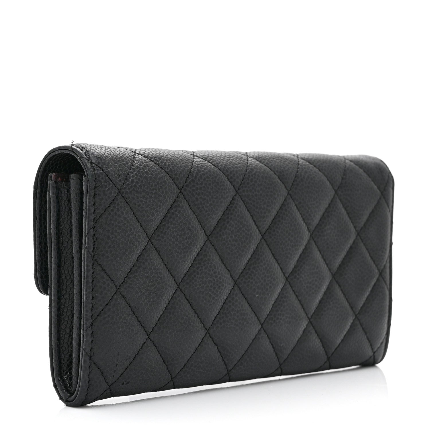 Chanel Caviar Quilted Large Gusset Flap Wallet Black 3 of 10