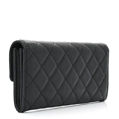 Chanel Caviar Quilted Large Gusset Flap Wallet Black 3 of 10