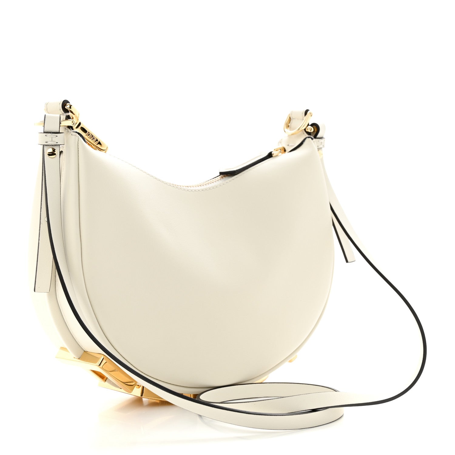 Fendi Vitello Grace Matte Mini Fendigraphy Hobo Bag White Ice 3 of 11