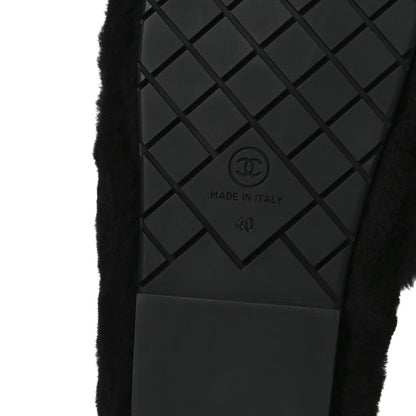 Chanel Shearling CC Flat Mules 40 Black 8 of 10