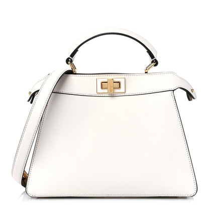 Fendi Vitello Seta Nappa Plexiglass Bi-Color Small Peekaboo I SEE U Satchel White Ice Sand 1 of 9