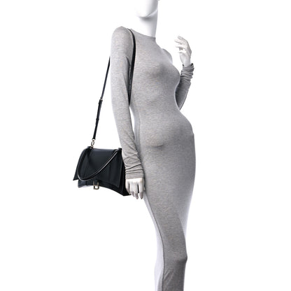 Balenciaga Shiny Box Calfskin Medium Hourglass Hinge Top Handle Bag Black 3 of 9