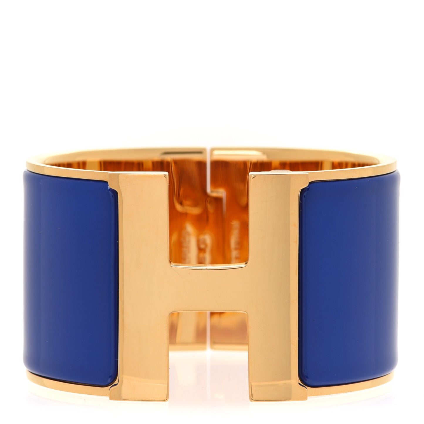 Enamel Extra Wide Clic Clac H Bracelet PM Bleu Royal