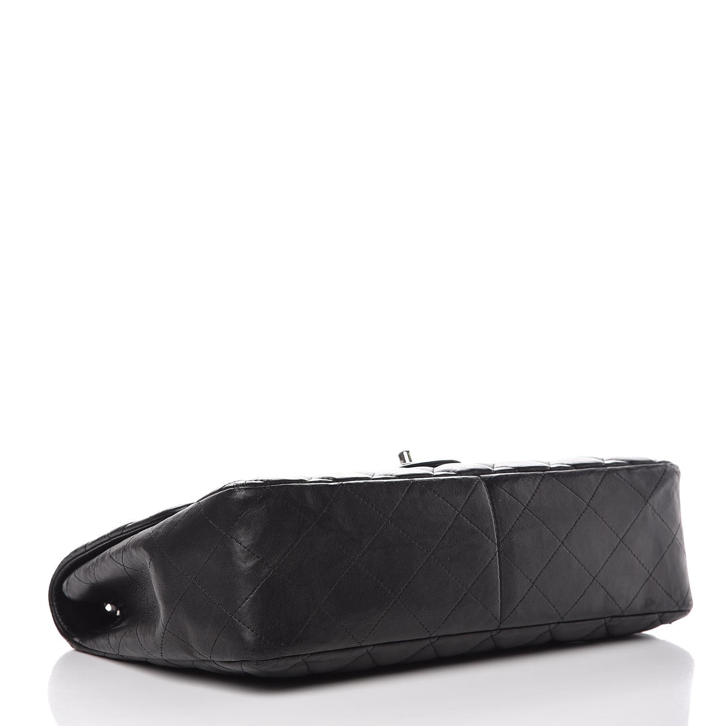 Lambskin Quilted Jumbo Single Flap Black