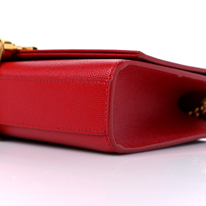 Saint Laurent Grain De Poudre Medium Classic Monogram Kate Tassel Satchel Red 9 of 9