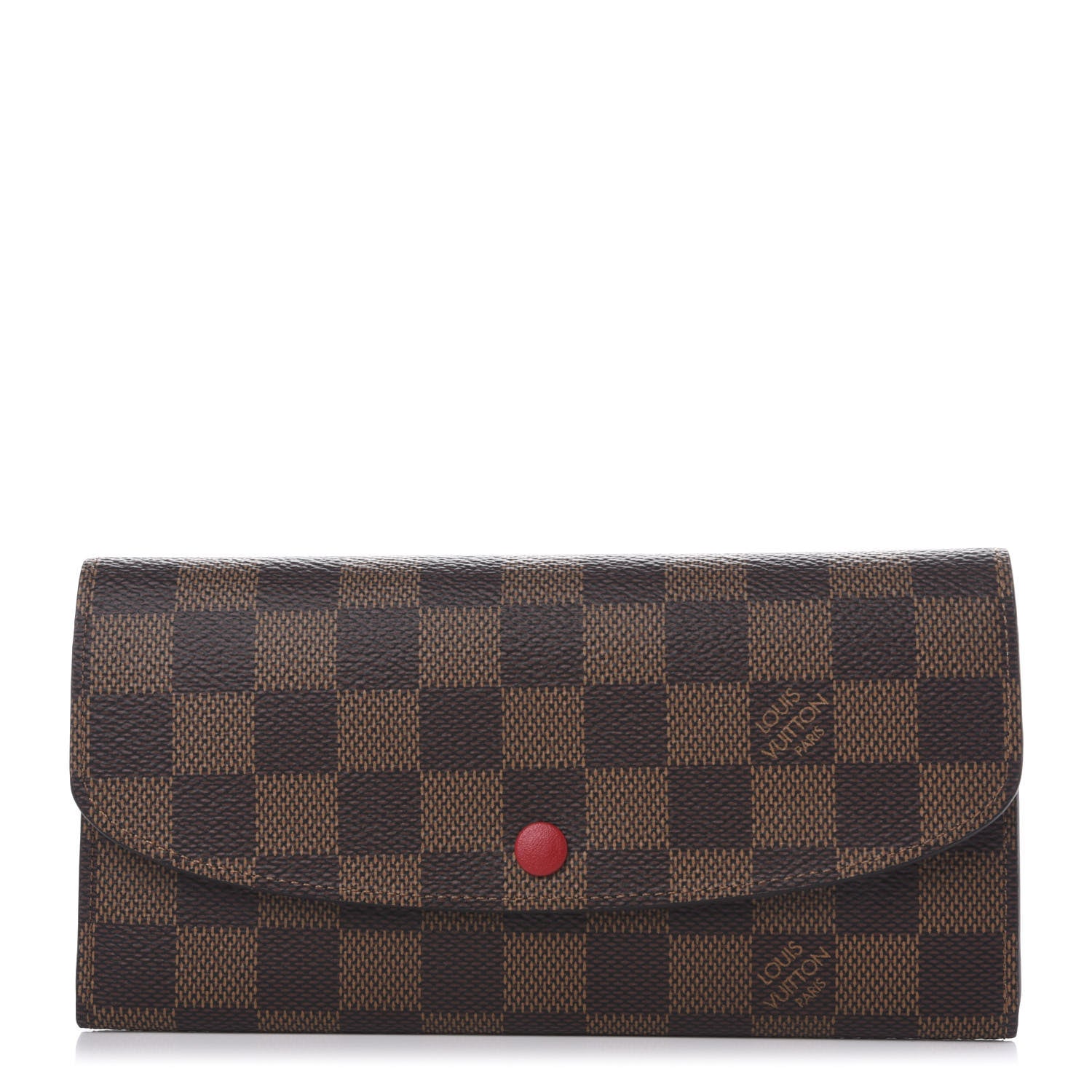 Louis Vuitton Damier Ebene Emilie Wallet Red 1 of 7