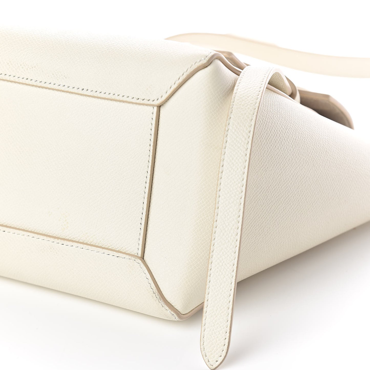 Baby Grained Calfskin Micro Belt Bag White