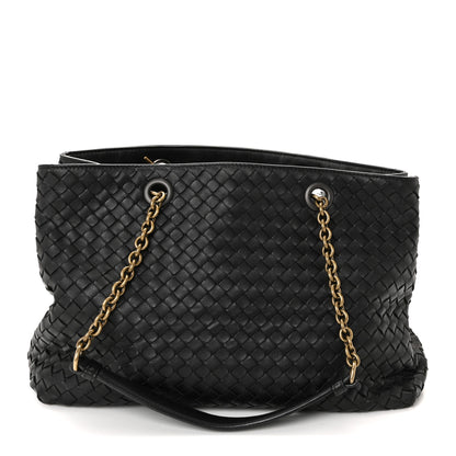 Bottega Veneta Nappa Intrecciato Medium Classic Chain Strap Tote Black 1 of 17