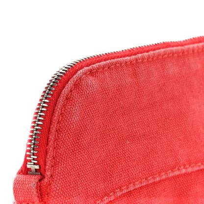 Hermes Cotton Bolide Travel Cosmetic Pouch Rouge 11 of 11