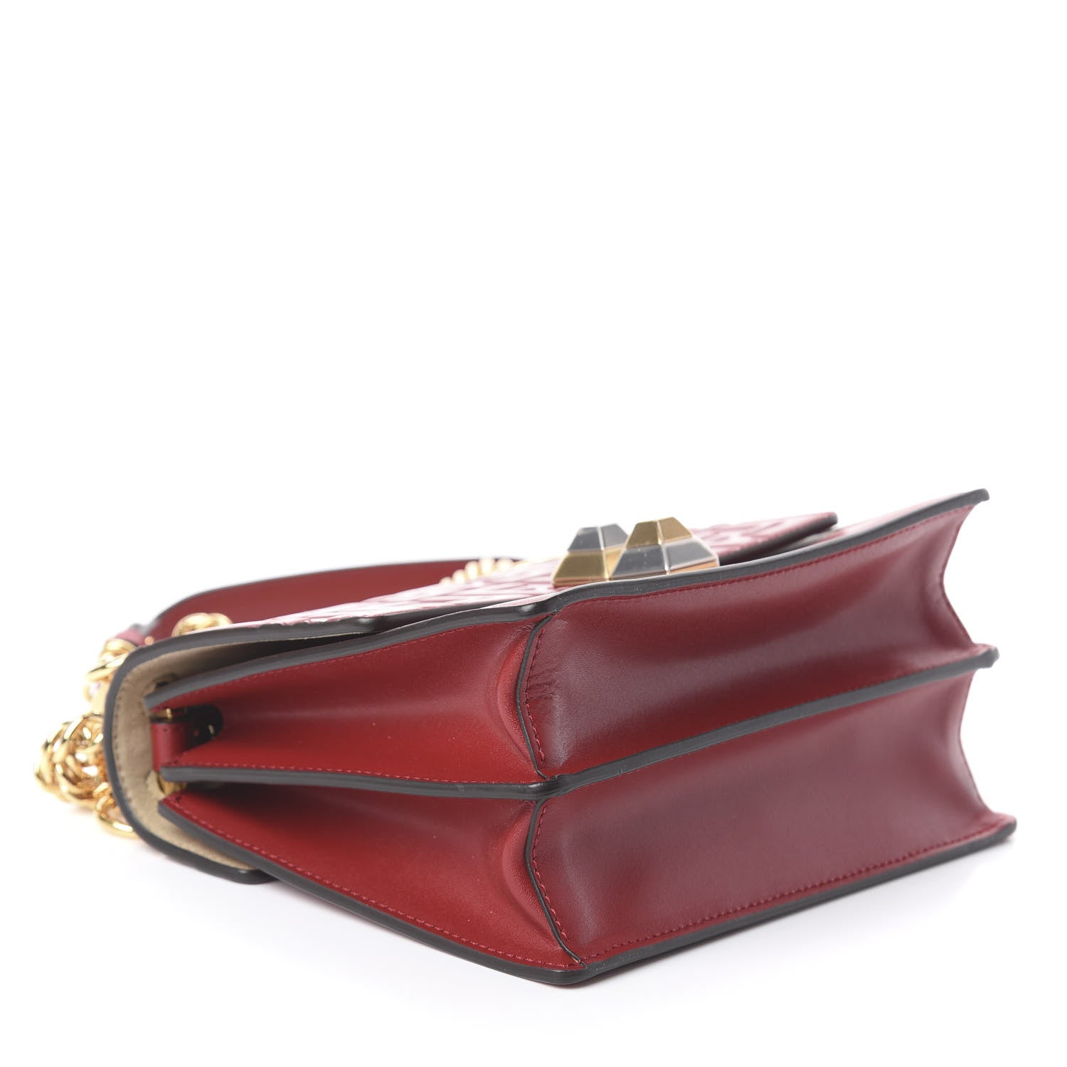 Fendi Vitello Liberty FF 1974 Embossed Small Kan I Shoulder Bag Fragola 3 of 8