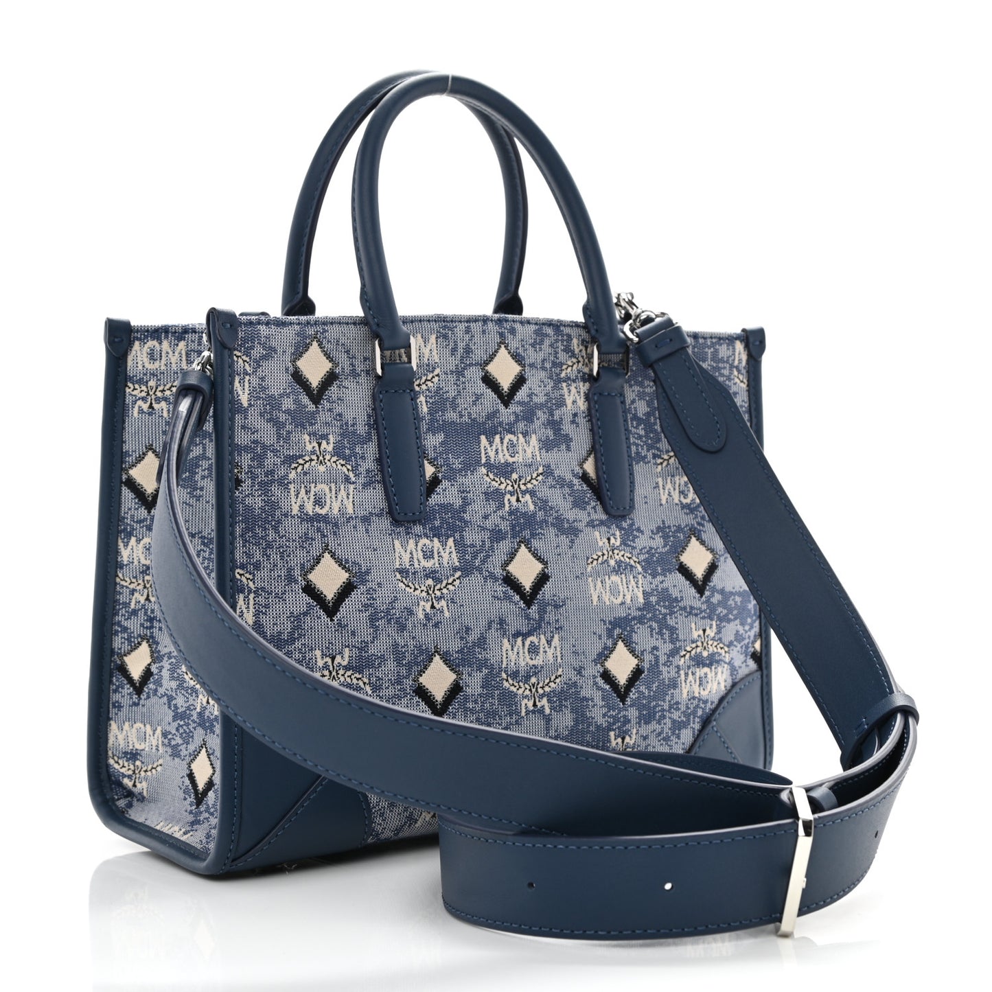 Jacquard Monogram Small Tote Blue