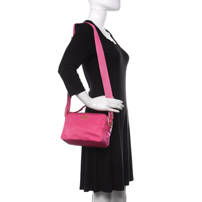 Prada Tessuto Nylon Soft Calf Camera Bag Fuxia 2 of 11