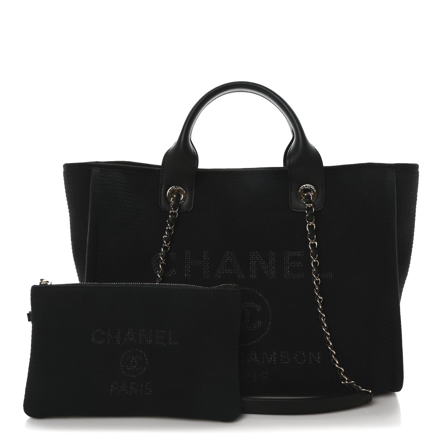 Chanel Mixed Fibers Small Deauville Tote Navy Blue 3 of 12