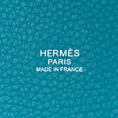 Hermes Taurillon Clemence Picotin Lock 26 GM Turquoise 6 of 14