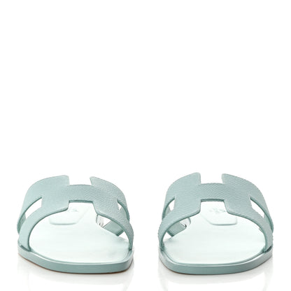 Hermes Epsom Oran Sandals 38 Vert Embrun 2 of 10